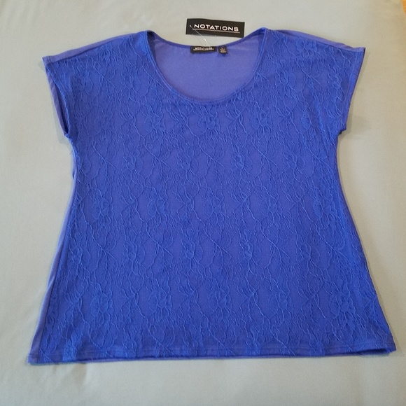 Notations Floral Lace Lined Blouse - Picture 6 of 8